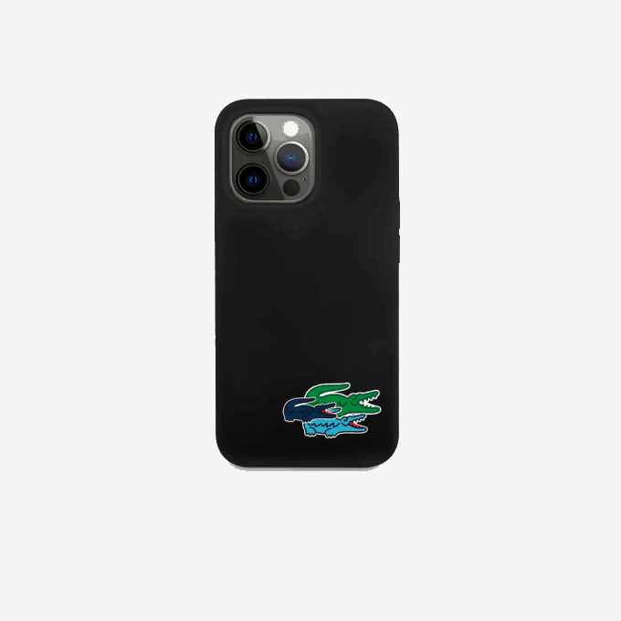 Men Lacoste V0ZN2216 White 000 Silicone iPhone 14 Pro Max Case - Image 1