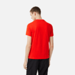 Men Lacoste V0ZN222 Red S5H SPORT Regular Fit T-Shirt with Contrast Branding - Image 3