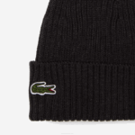 Men Lacoste V0ZN2230 Grey EL6 Ribbed Wool Beanie - Image 2