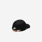 Men Lacoste V0ZN2231 Black 031 Contrast Strap And Oversized Crocodile Cotton Cap - Image 3