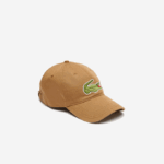 Men Lacoste V0ZN2235 Brown Z0W Adjustable Organic Cotton Twill Cap