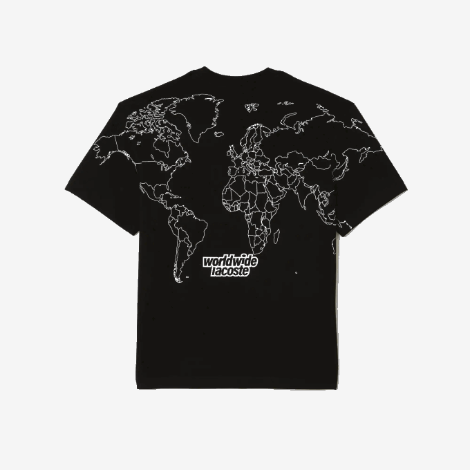 Men Lacoste V0ZN223 Black 031 Relaxed Fit Organic Cotton Jersey T-Shirt - Image 2
