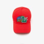 Men Lacoste V0ZN2240 Red 240 Contrast Badge Cap - Image 3