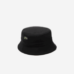 Men Lacoste V0ZN2246 Black 031 Organic Cotton Bucket Hat