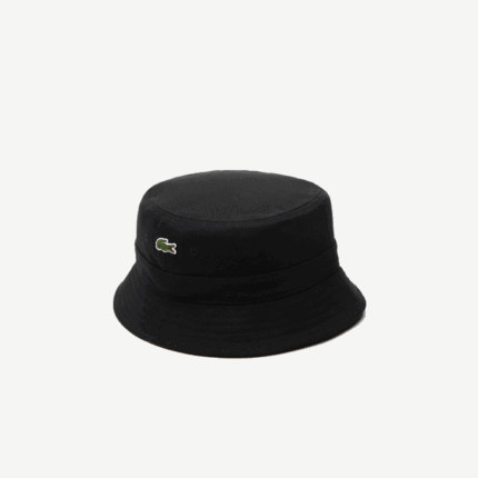 Men Lacoste V0ZN2246 Black 031 Organic Cotton Bucket Hat