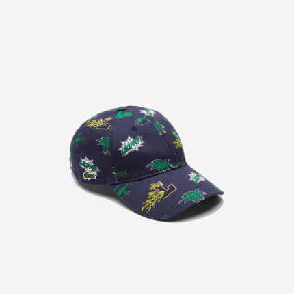 Men Lacoste V0ZN2249 Navy Blue 166 Crocodile Print Cap
