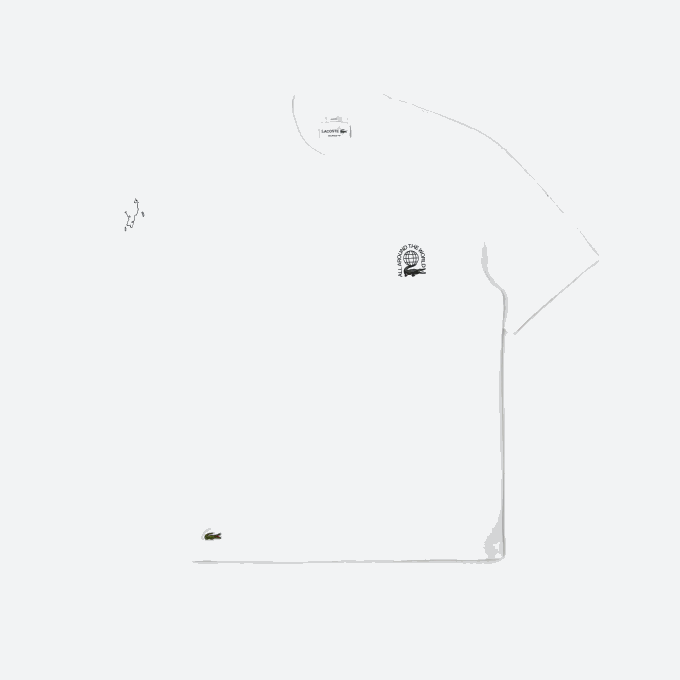 Men Lacoste V0ZN224 White 001 Relaxed Fit Organic Cotton Jersey T-Shirt - Image 1