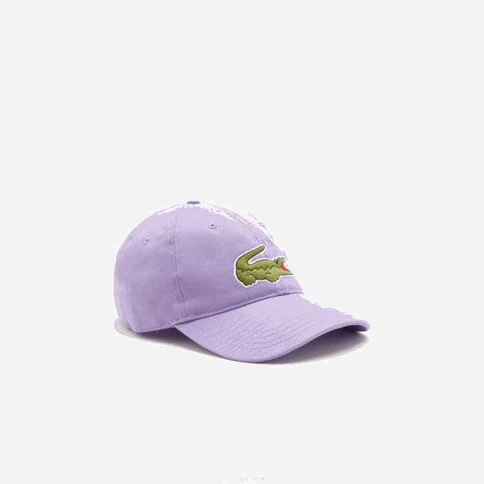 Men Lacoste V0ZN2255 Purple GFU Adjustable Organic Cotton Twill Cap - Image 2
