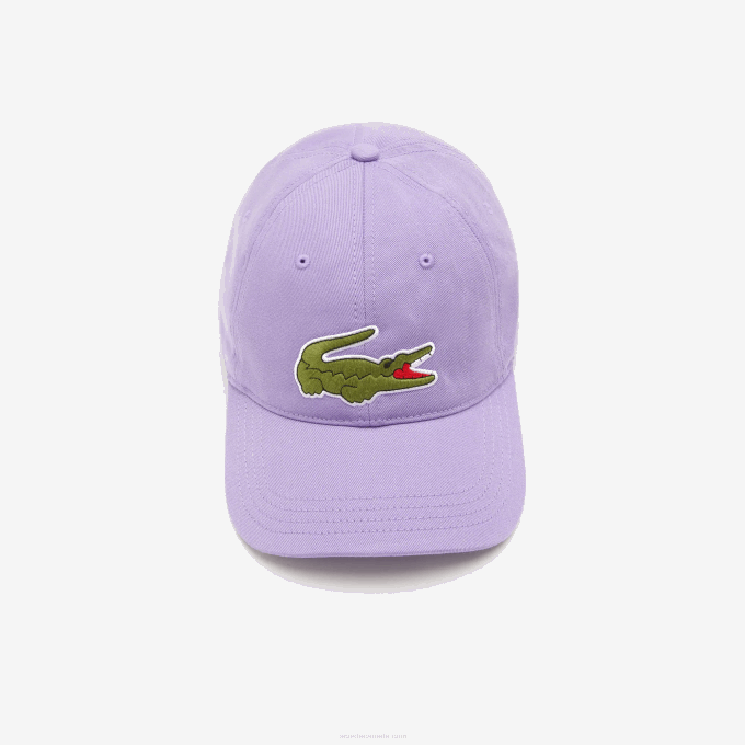 Men Lacoste V0ZN2255 Purple GFU Adjustable Organic Cotton Twill Cap - Image 4