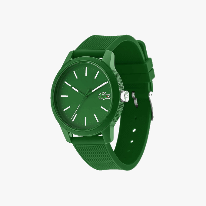 Men Lacoste V0ZN2256 Green 000 Green Silicone Strap 12.12 Watch - Image 2