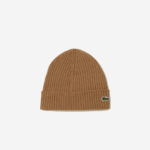 Men Lacoste V0ZN2257 Brown Z0W Ribbed Wool Beanie