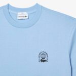 Men Lacoste V0ZN225 Blue HBP Relaxed Fit Organic Cotton Jersey T-Shirt - Image 2