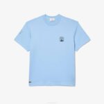 Men Lacoste V0ZN225 Blue HBP Relaxed Fit Organic Cotton Jersey T-Shirt