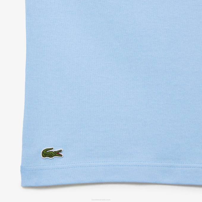Men Lacoste V0ZN225 Blue HBP Relaxed Fit Organic Cotton Jersey T-Shirt - Image 3