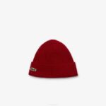 Men Lacoste V0ZN2269 Bordeaux 476 Ribbed Wool Beanie