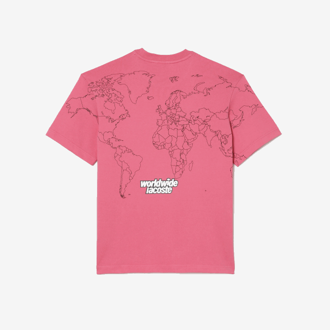 Men Lacoste V0ZN226 Pink 2R3 Relaxed Fit Organic Cotton Jersey T-Shirt - Image 2