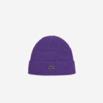 Men Lacoste V0ZN2270 Purple S5Z Ribbed Wool Beanie