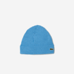 Men Lacoste V0ZN2272 Blue 4XA Ribbed Wool Beanie