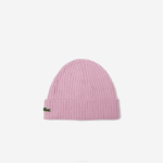 Men Lacoste V0ZN2276 Pink Z4H Ribbed Wool Beanie