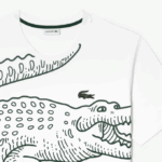 Men Lacoste V0ZN227 White 001 Loose Fit Jersey T-shirt - Plus Size - Big - Image 2