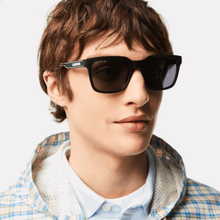 Men Lacoste V0ZN2281 Black/Blue 002 Rectangle Active Line Sunglasses