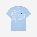 Men Lacoste V0ZN228 Blue HBP Loose Fit Jersey T-shirt - Plus Size - Big