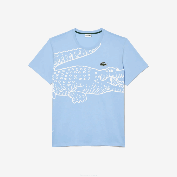 Men Lacoste V0ZN228 Blue HBP Loose Fit Jersey T-shirt - Plus Size - Big - Image 1