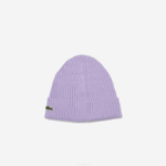Men Lacoste V0ZN2291 Purple GFU Ribbed Wool Beanie