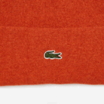 Men Lacoste V0ZN2292 Orange UY6 Wool Beanie - Image 2
