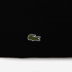 Men Lacoste V0ZN2293 Black 031 Wool Beanie - Image 2