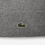 Men Lacoste V0ZN2294 Grey Chine YRD Wool Beanie - Image 2