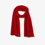 Men Lacoste V0ZN2303 Red 7CQ Speckled Wool Scarf - Image 2