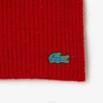 Men Lacoste V0ZN2303 Red 7CQ Speckled Wool Scarf - Image 3