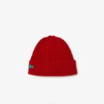 Men Lacoste V0ZN2305 Red 7CQ Speckled Wool Beanie