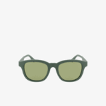 Men Lacoste V0ZN2306 Matte Green 301 Rectangle Active Line Sunglasses - Image 2