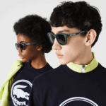 Men Lacoste V0ZN2306 Matte Green 301 Rectangle Active Line Sunglasses