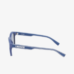 Men Lacoste V0ZN2307 Matte Blue 401 Rectangle Active Line Sunglasses - Image 3