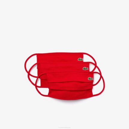 Men Lacoste V0ZN2311 Red 240 L.12.12 Face Masks 3-Pack