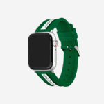 Men Lacoste V0ZN2313 Black 000 Green Silicone Apple Watch Strap - Image 2