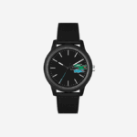 Men Lacoste V0ZN2315 Black 000 12.12 3 Hands Watch - Black With Silicone Strap