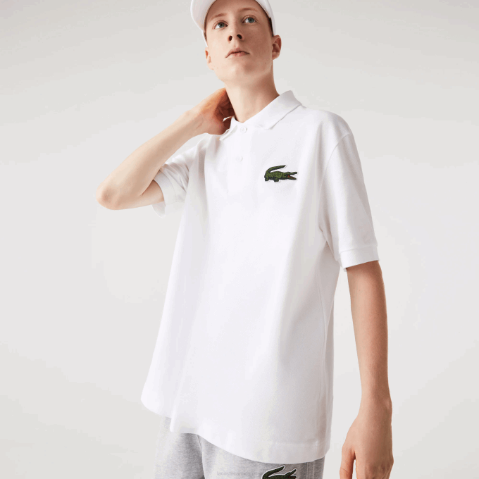 Men Lacoste V0ZN231 White 001 Original L.12.12 Loose Fit Polo - Image 8