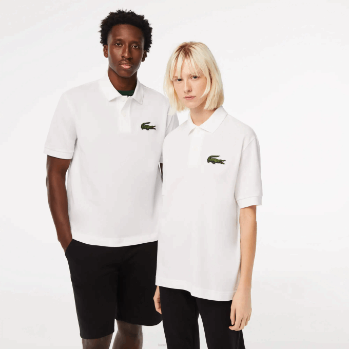 Men Lacoste V0ZN231 White 001 Original L.12.12 Loose Fit Polo - Image 1