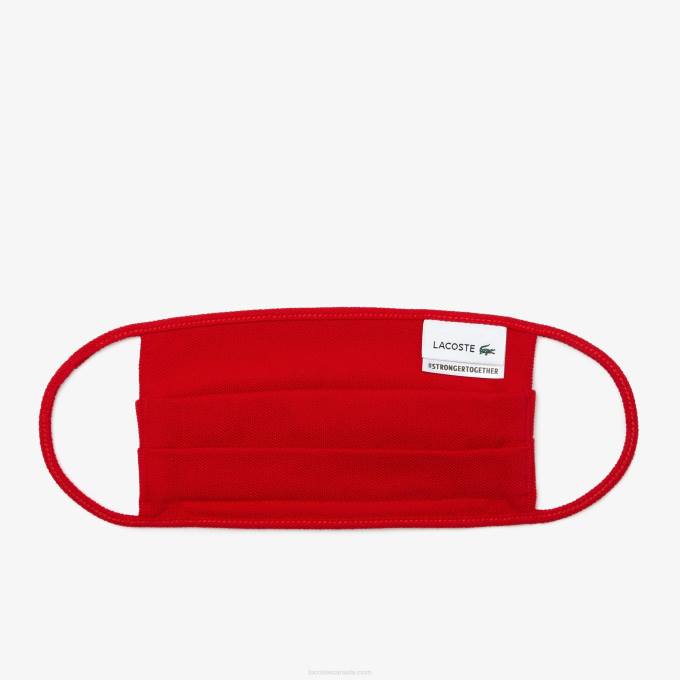 Men Lacoste V0ZN2321 Red 240 L.12.12 Cotton Pique' Face Protection Mask - Image 2