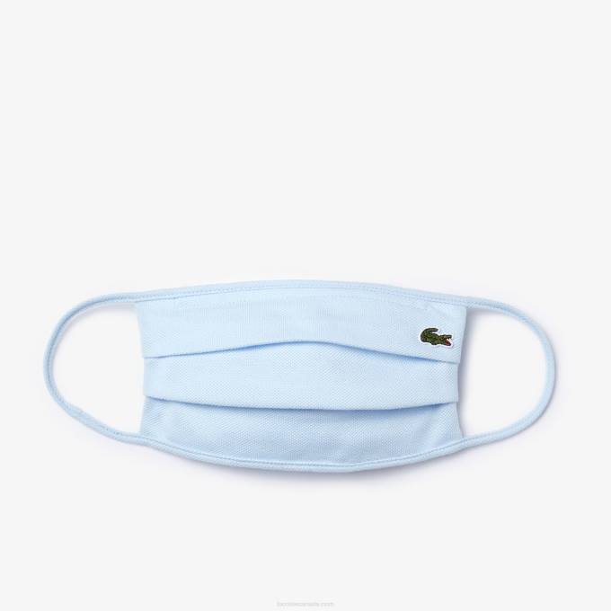 Men Lacoste V0ZN2323 Light Blue T01 L.12.12 Cotton Pique' Face Protection Mask - Image 1