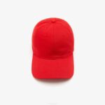 Men Lacoste V0ZN2325 Red 240 Organic Cotton Twill Cap - Image 3