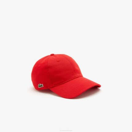 Men Lacoste V0ZN2325 Red 240 Organic Cotton Twill Cap