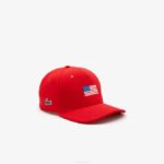 Men Lacoste V0ZN2330 Red 240 Presidents Cup SPORT American Flag Adjustable Cap