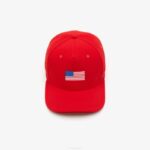 Men Lacoste V0ZN2330 Red 240 Presidents Cup SPORT American Flag Adjustable Cap - Image 3