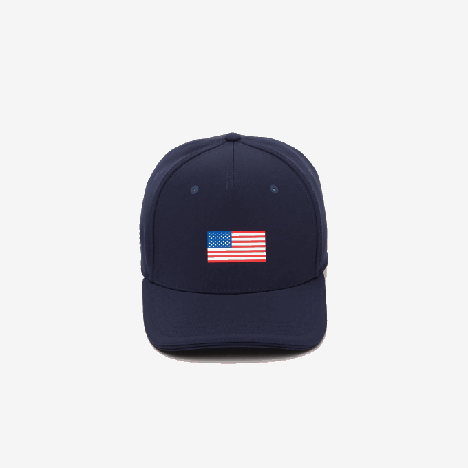 Men Lacoste V0ZN2331 Navy Blue 166 Presidents Cup SPORT American Flag Adjustable Cap - Image 3