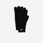 Men Lacoste V0ZN2336 Black 031 Wool Jersey Gloves